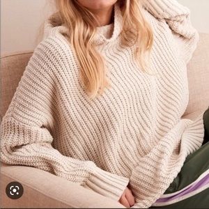 Aerie cowl neck cream sweater
